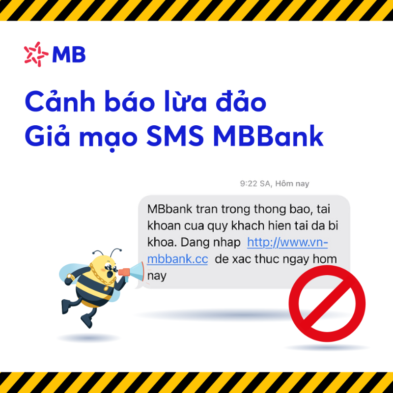 Cảnh báo xuất hiện tin nhắn lừa đảo, giả mạo MBBank
